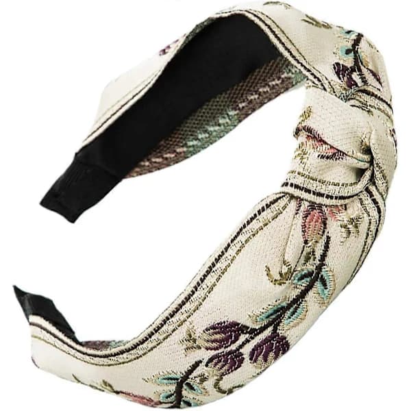 2 stk. Boho Knutet Hårbånd Broderi Stoff Hårbånd Retro Hårbånd Elastisk Blomst Hårbånd Turban Hårtilbehør