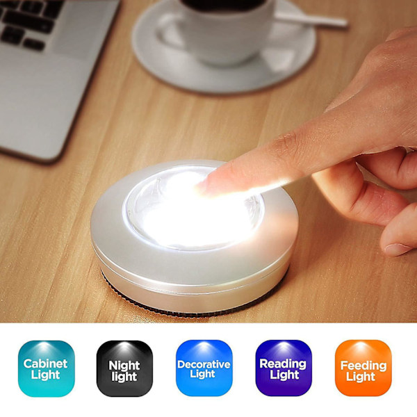 5 stk. Led batteridrevet trådløs natlampe tryk lampe klistermærke tryk sikkerhedslys til entre køkken
