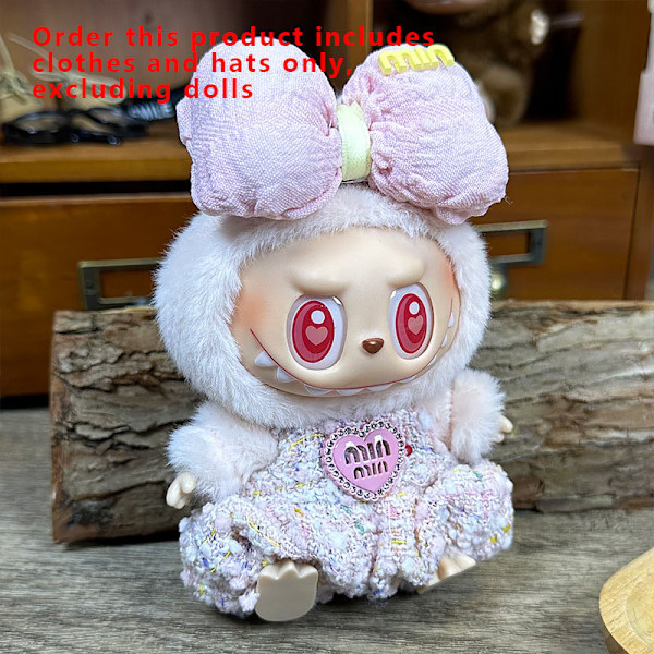 [HH] Labubu Kläder Universal Sittande Stående Plyschdocka Designkläder Tillbehör Blind Box Labubu Kläder style 6