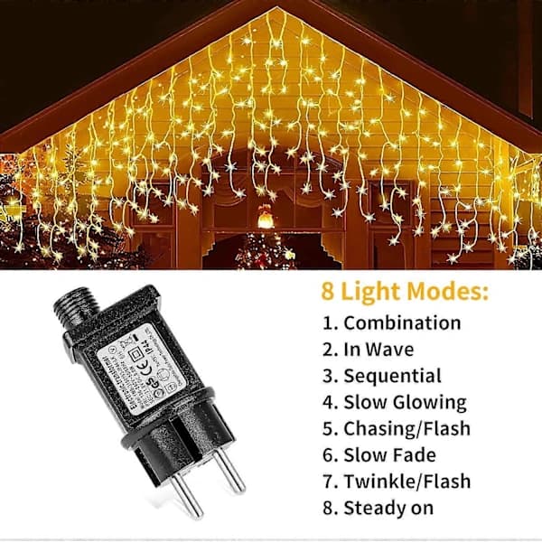 2-pakning Transformator 24V 6W LED Strømforsyning, Lavspenningsadapter Blinkende IP44 med 8 Moduser, Timer og Minnefunksjon []