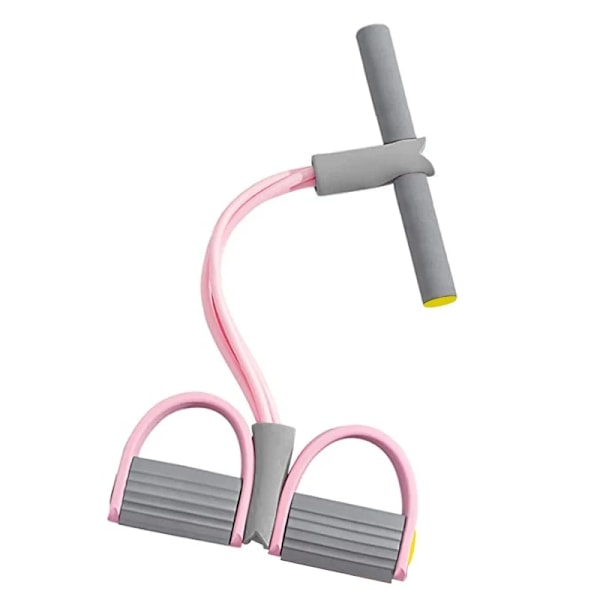 /HH/Modstandsbånd 4-rørs Yoga Pedal Puller Modstandsbånd Elastisk træktov Fitness til mavetræning taljearm Pink og Grå