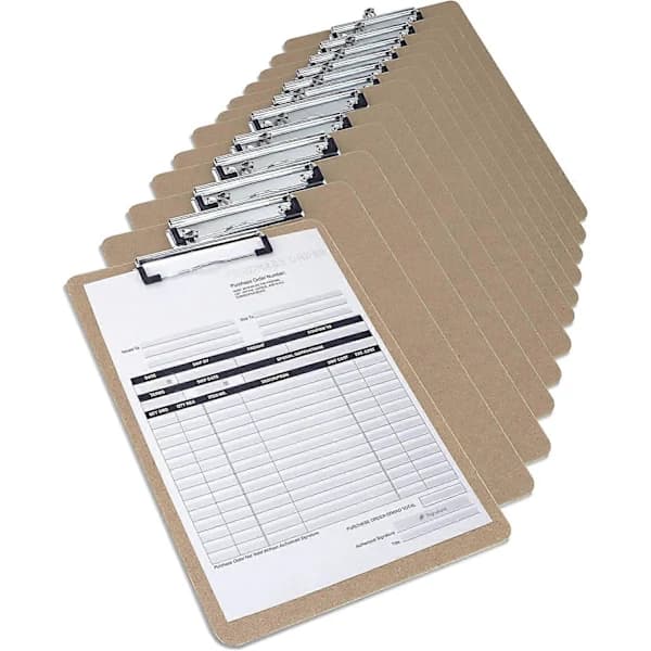 HA~A4 Hardboard Clipboard med lavprofilklemme, 12-pakning