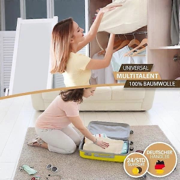 Sett med 2 vaskeposer 48*60 cm i 100 % bomull – ekstra stor klaff