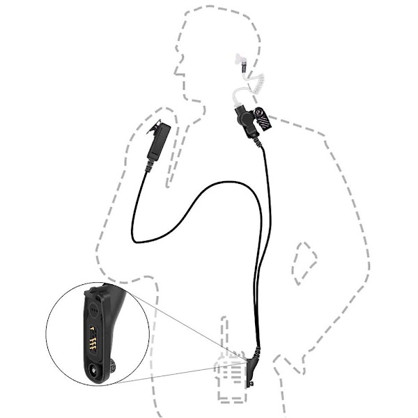 Ørestykke Akustisk Slange Radio Ørestykke To-vejs Headset Med Mikrofon Apx6000 Apx4000 Apx7000