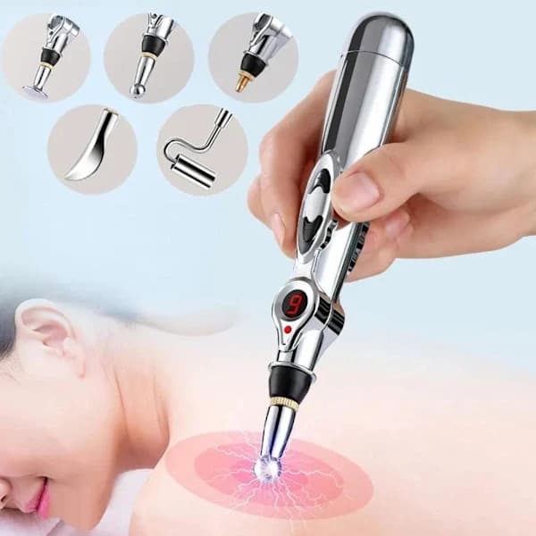 Elektrisk Akupunkturpenna Smärtlindring Punktmassage Elektronisk M silver 5 set
