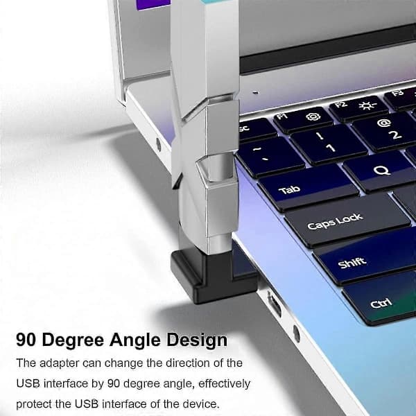 4-pack USB 3.0 -sovitin, pysty- ylös- ja alaspäin kulma, vaakasuora vasen- ja oikeakulma USB-uros - naaras [] Musta