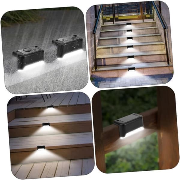 Solcellebelysning for trapp - Trinnlampe - Solcelledrevet belysning - 5-pakning