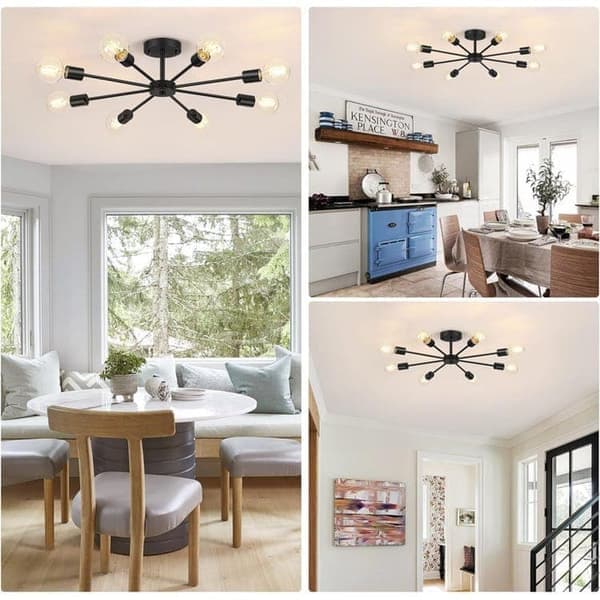 Ceiling Lights - Modern Ceiling Lamp with 8 Lamp Holders, E27 Base (Bulbs Not Included)