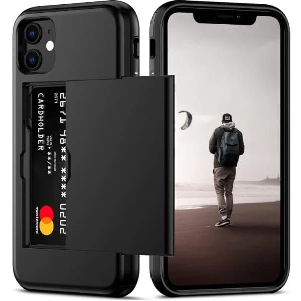 iPhone 11 - Kotelo korttipaikalla Solid® Extra vahvistettu Musta Apple iPhone 11