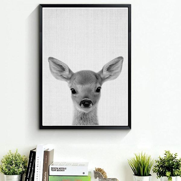 Wekity Hjort Veggkunst Lerretstrykk Plakat, Enkelt Motefotografi Kunstdekor for Hjem Stue Soverom Kontor og Barnerom (Sett med 2 Uinnrammet)