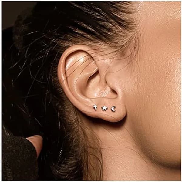 1,2 mm x 5 mm - Implantatkvalitet Flad Halvmåne Top Internt Gevind Solid G23 Implantatkvalitet Titanium Flad Bag Labret