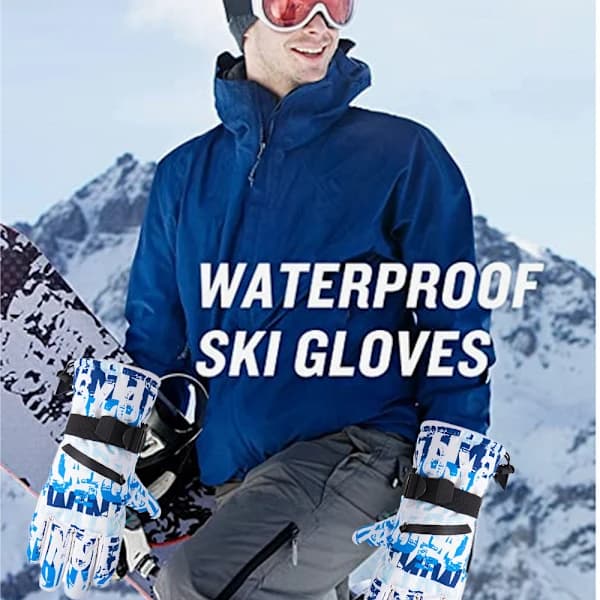 Skidhandskar Herr Snöhandskar för Män Kvinnor Vattentäta Snowboardhandskar Vintervarma Shape1 M
