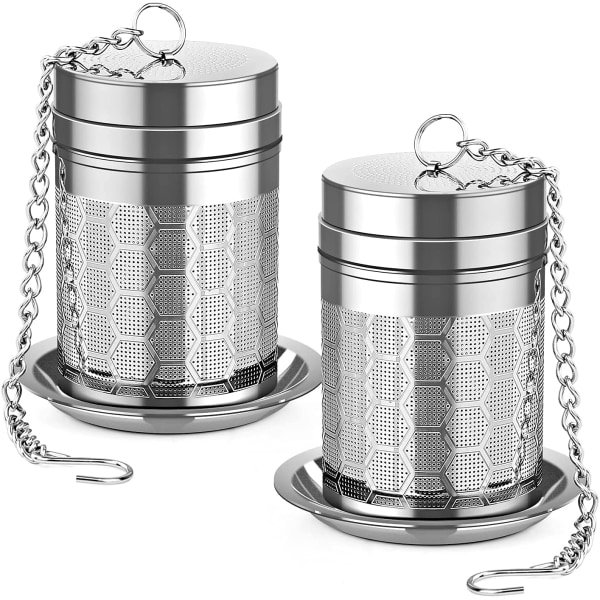 /HA/Teinfuser for løs te, (2 pakker) 18/8 tefilter i rustfritt stål, superfin teinfuser for brygging av te, krydder og urter