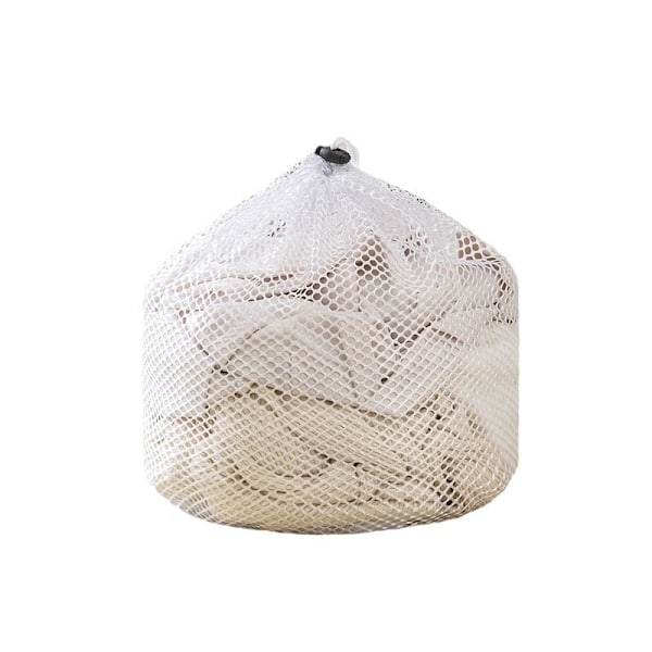2 stk Mesh Vaskeriposer for Sokker, Maskinvaskbar Snøring Design Reise Mesh Vaskeri Vask Sekker Hvite Snøring Klær Sekker