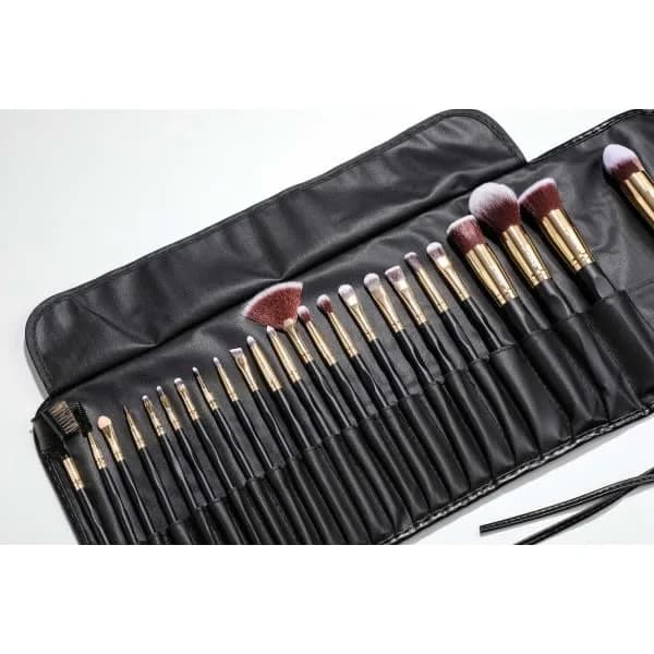 HA-24 professionelle og eksklusive makeupbørster i etui Sort