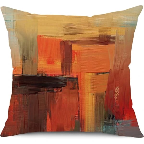 Pudebetræk Sæt med 4 Røde Orange Dekorative Pudebetræk 45x45 cm Bløde Polyester Firkantede Pudebetræk til Soveværelse