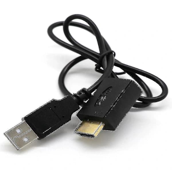 HA~Kompatibel HDMI Han til Hun Stik + USB 2.0 Ladekabel Forlænger