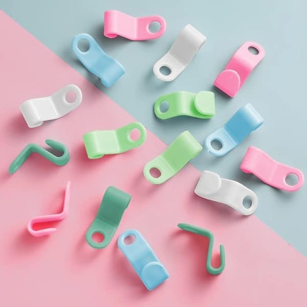 64 Stykker Bøjlekroge Plast Bøjleforbindelse Garderobe Bøjleforbindelseskrog Perfekt til Pladsbesparelse (Multifarvet)
