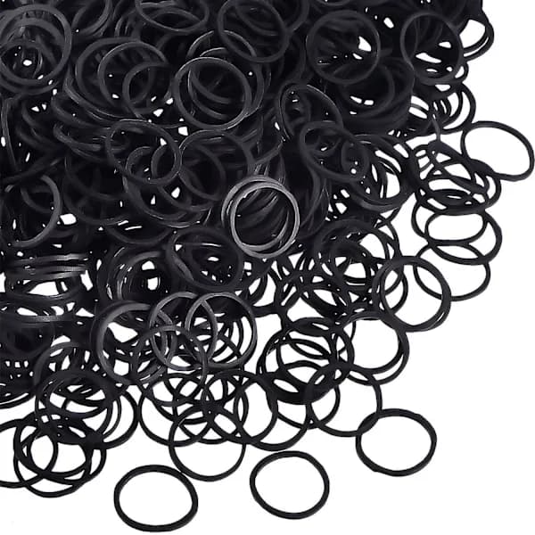 2000-pack gummiband kompatibla med hår, svarta gummiband, hårsnoddar