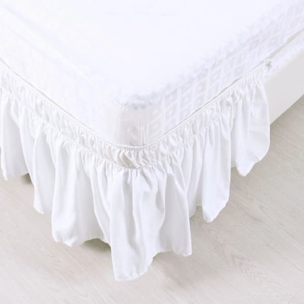 Sengekappe Snehvide Børstet Polyester Sengekappe 137x190cm Tre Sider Støvet Strækstof