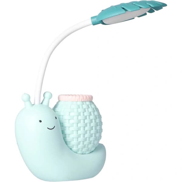 LED-skrivebordslampe med pennholder, tegneseriedyrdesign, multifunksjonell