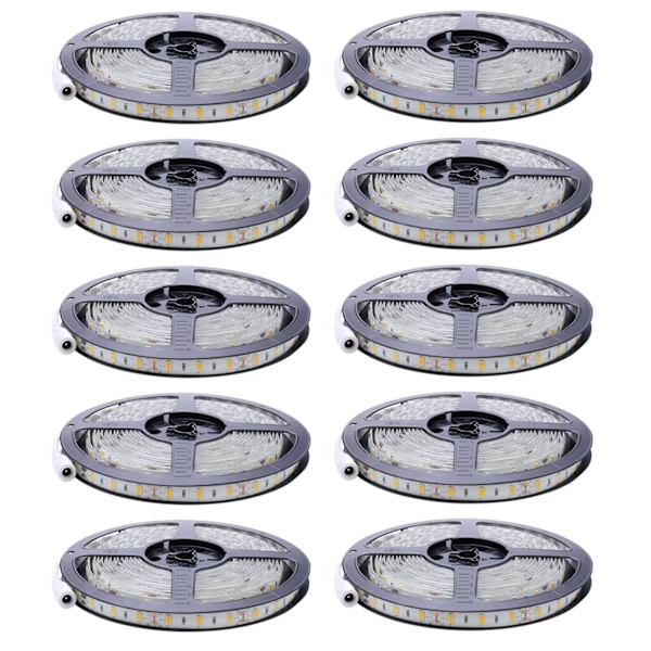 10x Flexibel 5m DC 12v 36w Smd 2835x300 Leds Ip20 Varmvit (3000k) Led-remsa Bandljus