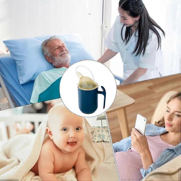 Sølesikre sippy-kopper for voksne for eldre med håndtak, blå []