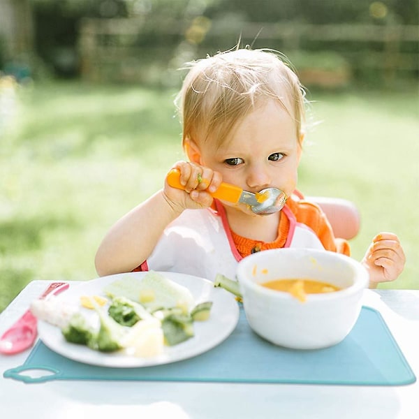 Silikon Baby Plassmatte, Bpa-frie Plassmatter for Barn Småbarn Barn, Sklisikker, Vanntett