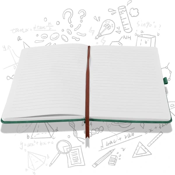 HA~A5 Notesbog, PU Læder Notesblok til Kontor Skole Hjemme Virksomhed Skrivning & Noter 200 Sider (100 Ark) - Grøn