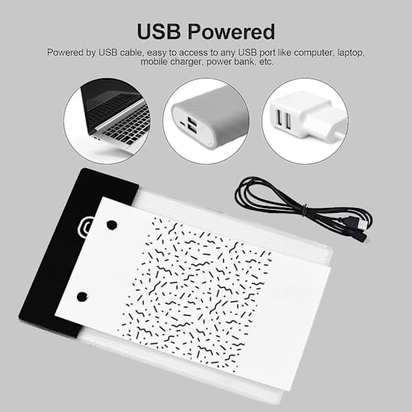 LED Ljusplatta Mini Ultratunn Dimbar USB-driven Ljusstyrka 16x6 tum
