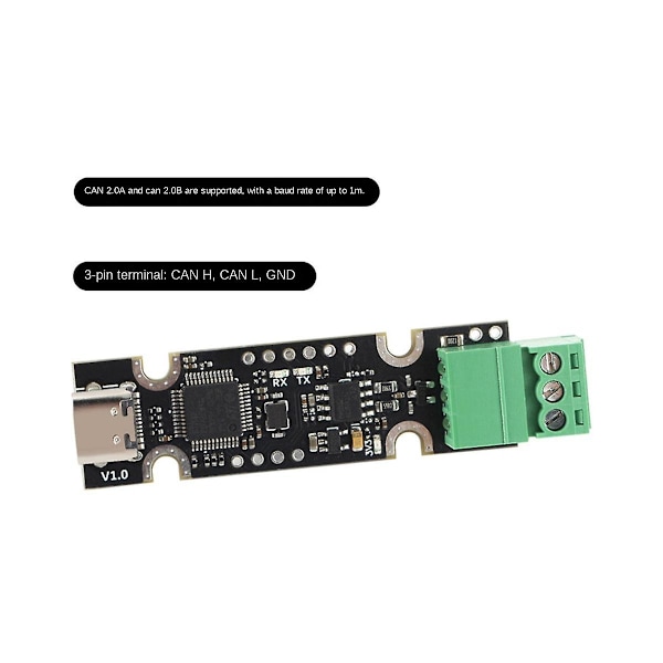 Ucan-kortti, joka perustuu Stm32f072:een, USB-CAN-sovitin, tukee Canable / Candlelight / Klipper -laiteohjelmistoa