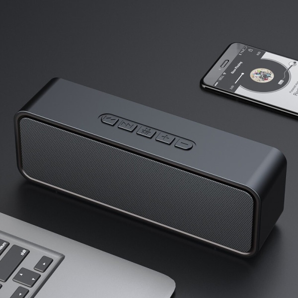 Mini Bluetooth högtalare - 1 del, bärbar design, 18*4,3*6,3 cm, plastmaterial, svart