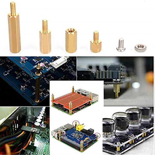 120 stk installasjonsverktøy for Raspberry Pi 4 modell B/3b+/3b M2.5 serie sekskant messing søyle/muttere+skruer
