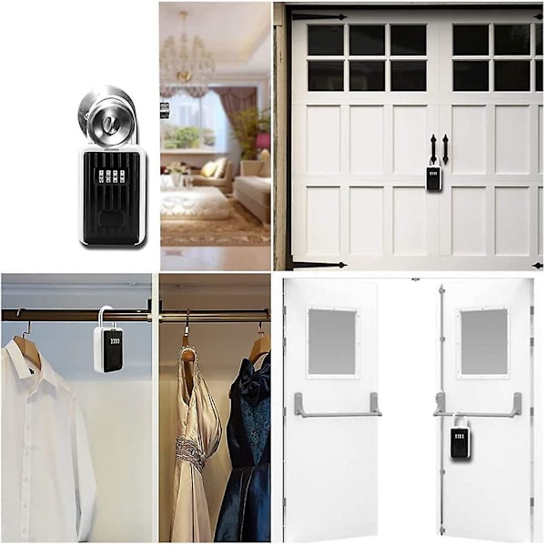 Väggmonterad nyckellåda Kombinationsnyckellås Aluminiumlegering Säker förvaringslåda Bärbar kodlås med glidande lock För hem Garage Kontor Skola