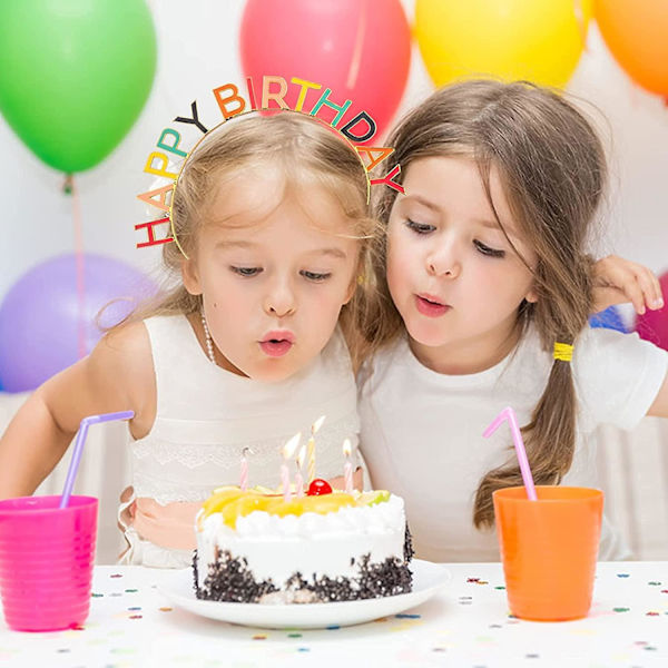 Glad födelsedagskrona Regnbåge Legering Hårband Födelsedagshuvudbonad för kvinnor Flickor Födelsedagspresent och Festdekorationer Färgglada---HAPPY BIRTHDAY,WZ