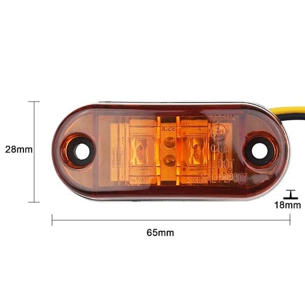 /HH/10 kpl Varoitusvalo LED-diodivalo Soikea LED-sivuvalaisin Keltainen