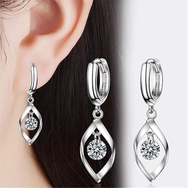 925 Sterling Silver Örhängen med Krok
