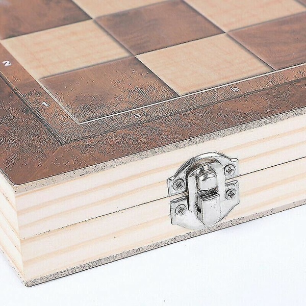 Sjakkbrett Sjakkbrikker Backgammon 3-i-1 Spillsett Trespill Sjakksett