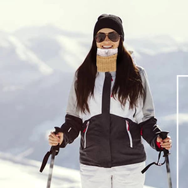 Halsvarmer Strikket Fleeceforet Sirkel Loop Skjerf khaki