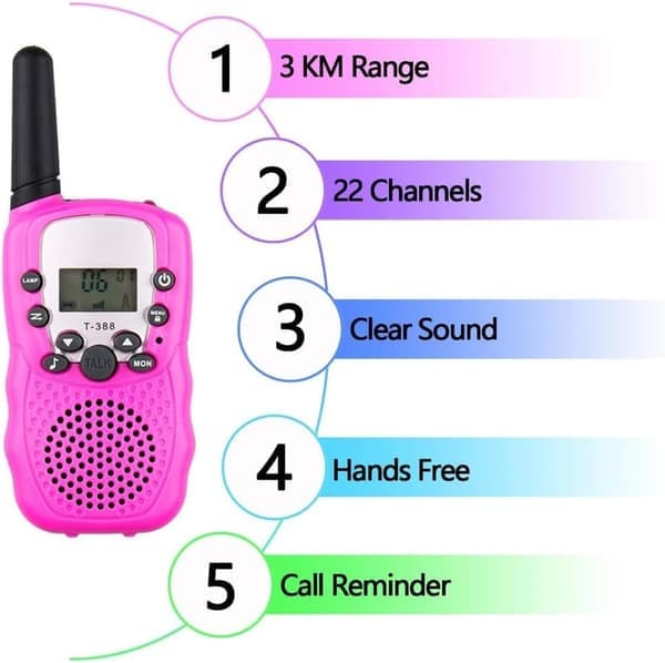 Walkie-Talkie til Børn - mini tovejsradio - 2-pak