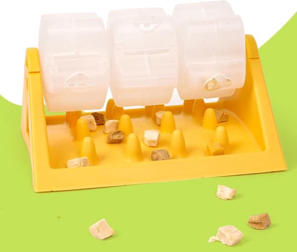 Hundefoderdispenser Puslespil, Interaktivt Langsomt Foderlegetøj, Holdbart PP, Til Små Og Mellemstore Hunde, Gul, 21 × 13 × 8 cm