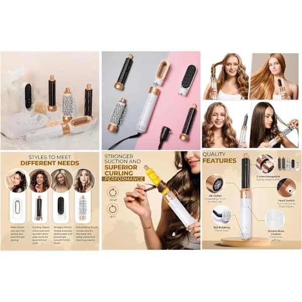 Air Styler - Professionell 5-i-1 Multifunktionell Hårstylingenhet GULD