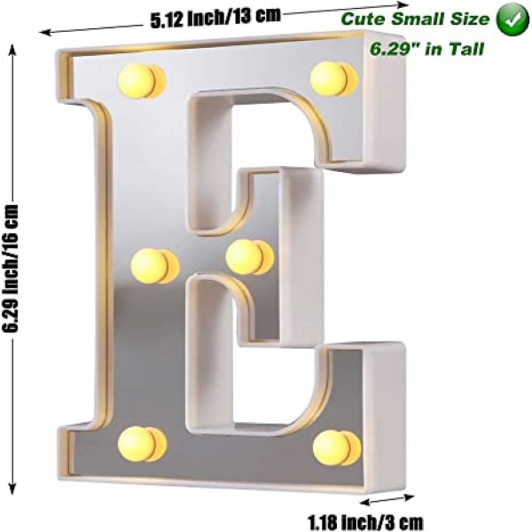 LED-bokstavlys 26 bokstaver lys opp bokstav