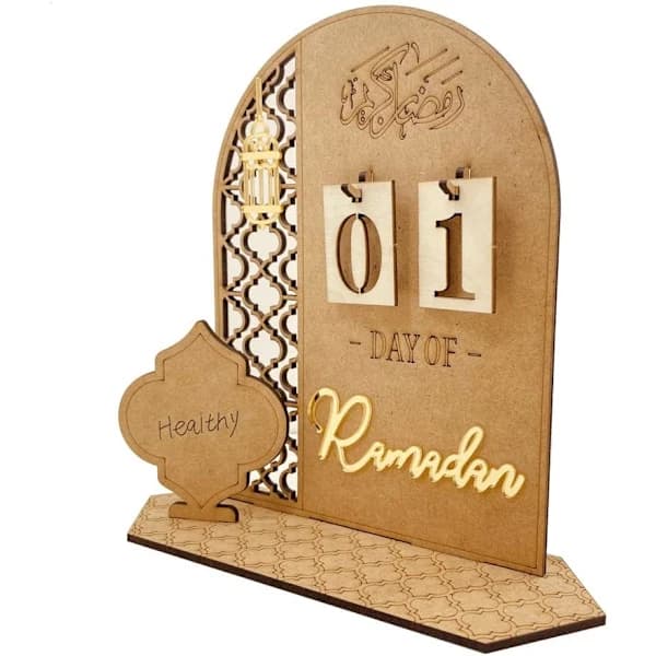 Adventskalender i træ til Ramadan, 30 dage til Eid, Ramadangave til børn, nedtællingskalender til hjemmet, Ramadan- og Eid-dekoration