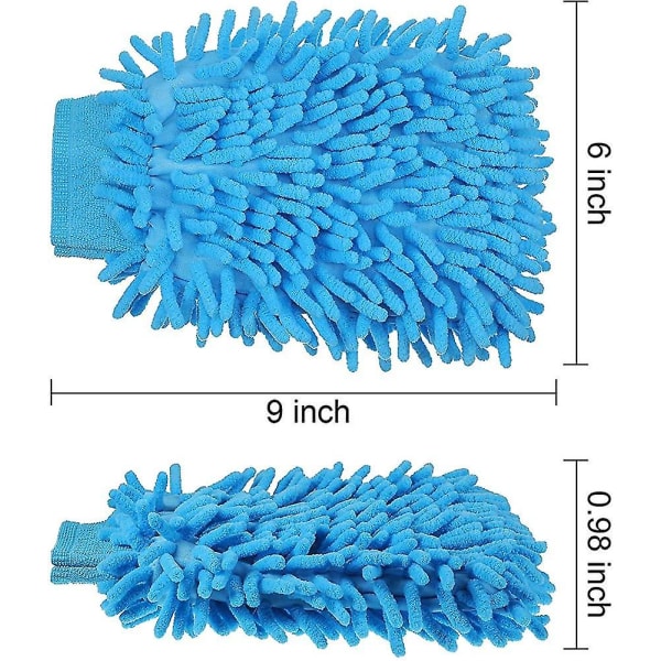 5 st biltvättvantar Chenille Mikrofiber tvätthandske Dubbelsidig Repfri Slumpmässig färg