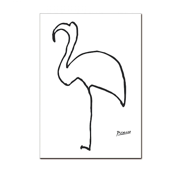 Wekity One-Stroke Maleri 1 Veggkunst Lerretstrykk Plakat, Enkelt Abstrakt Svart Linjer Kunsttegning Dekor for Hjem Stue Soverom Kontor og Barn