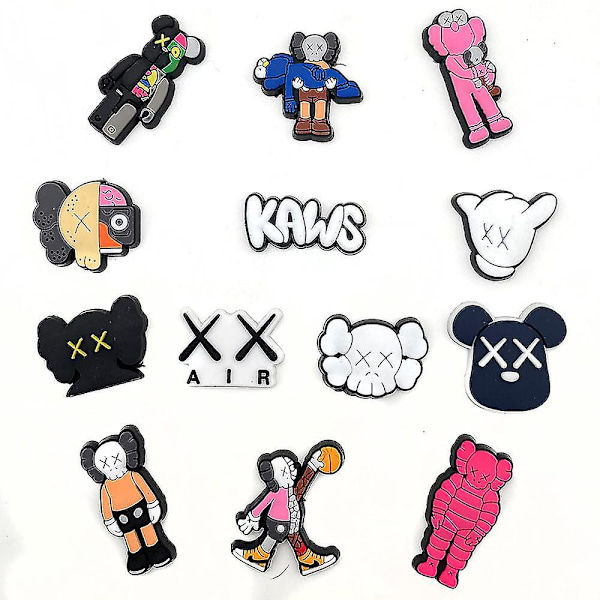 18 stk Kaws-tema sko charms dekorasjon for clog sandaler Crocs sko tilbehør gaver festgave