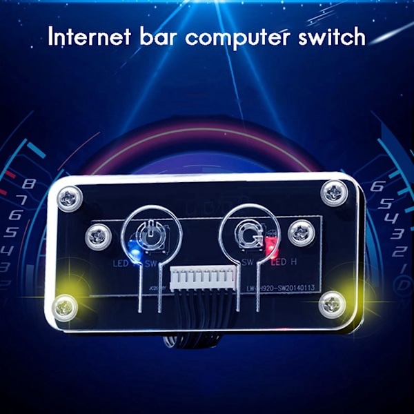 4x Ekstern Strømbryter for PC-skrivebord, Strømknapp + Omstartknapp, PC-kabinett Strømforsyning B