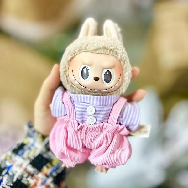 [HH] 17cm Labubu Popmarts Vaatteet ja Asusteet Nukke Macaron Paita Setti Täytetty Pehmo Sopii Vain Kangas 17CM 53