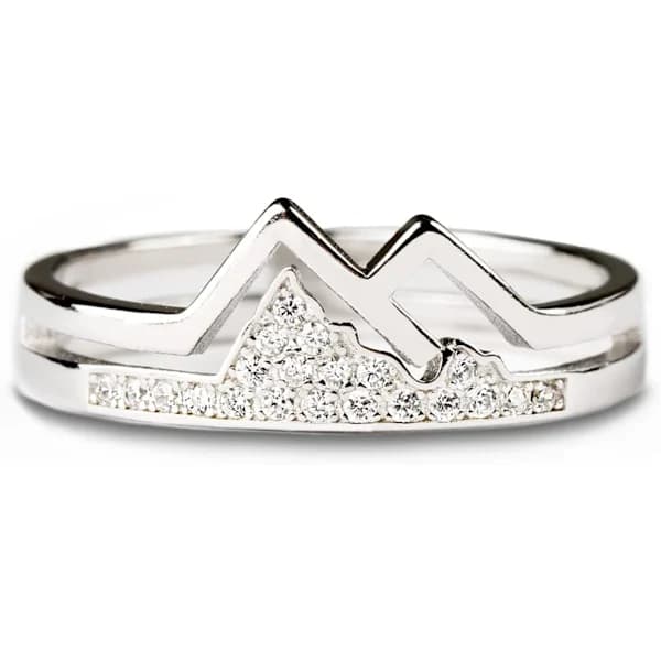 Bergsring for kvinner, Silver Hill-ring for kvinner, Loveringer for kvinner, Bursdag Julegave Smykkering for kvinner
